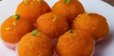 Motichoor Ladoo on a plate